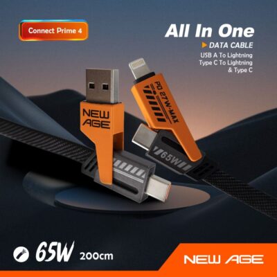 New Age Connect Prime 4 65W 4-in-1 Multiport 2M Cable