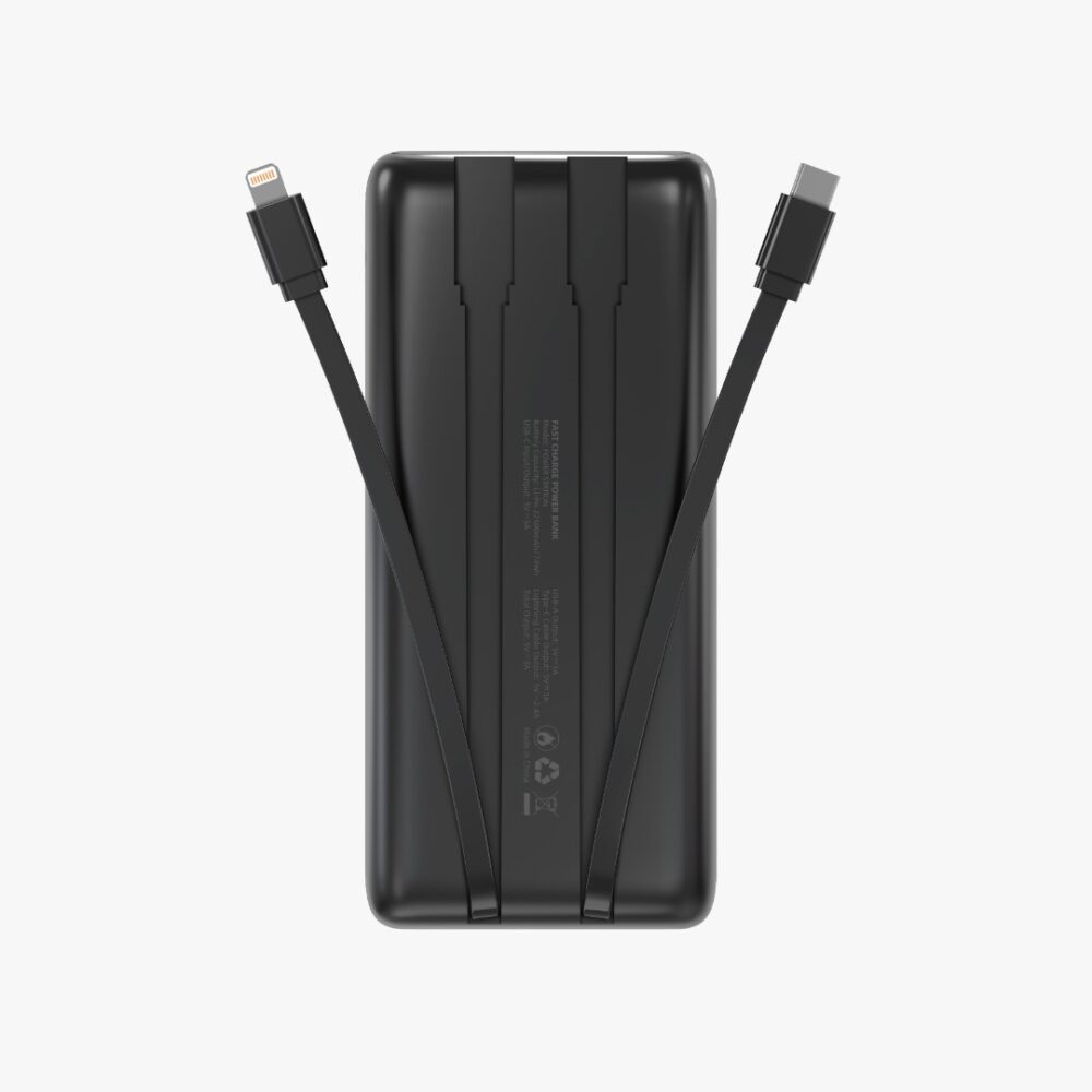 New Age Power Station 22500mAh Power Bank (With In-built Cables)