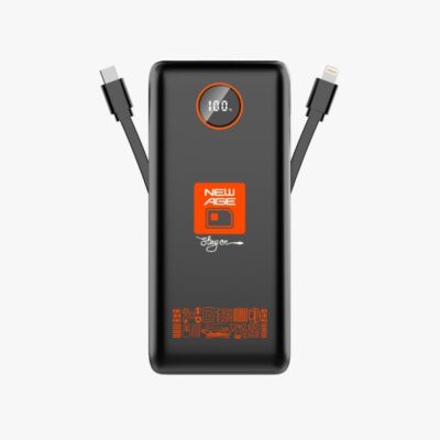 New Age Power Station 22500mAh Power Bank (With In-built Cables)