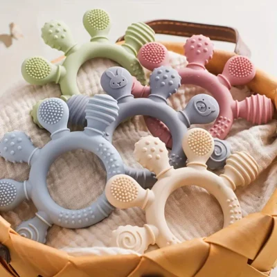 Baby Teether Toys – Food Grade Silicone Teething & Care Rings