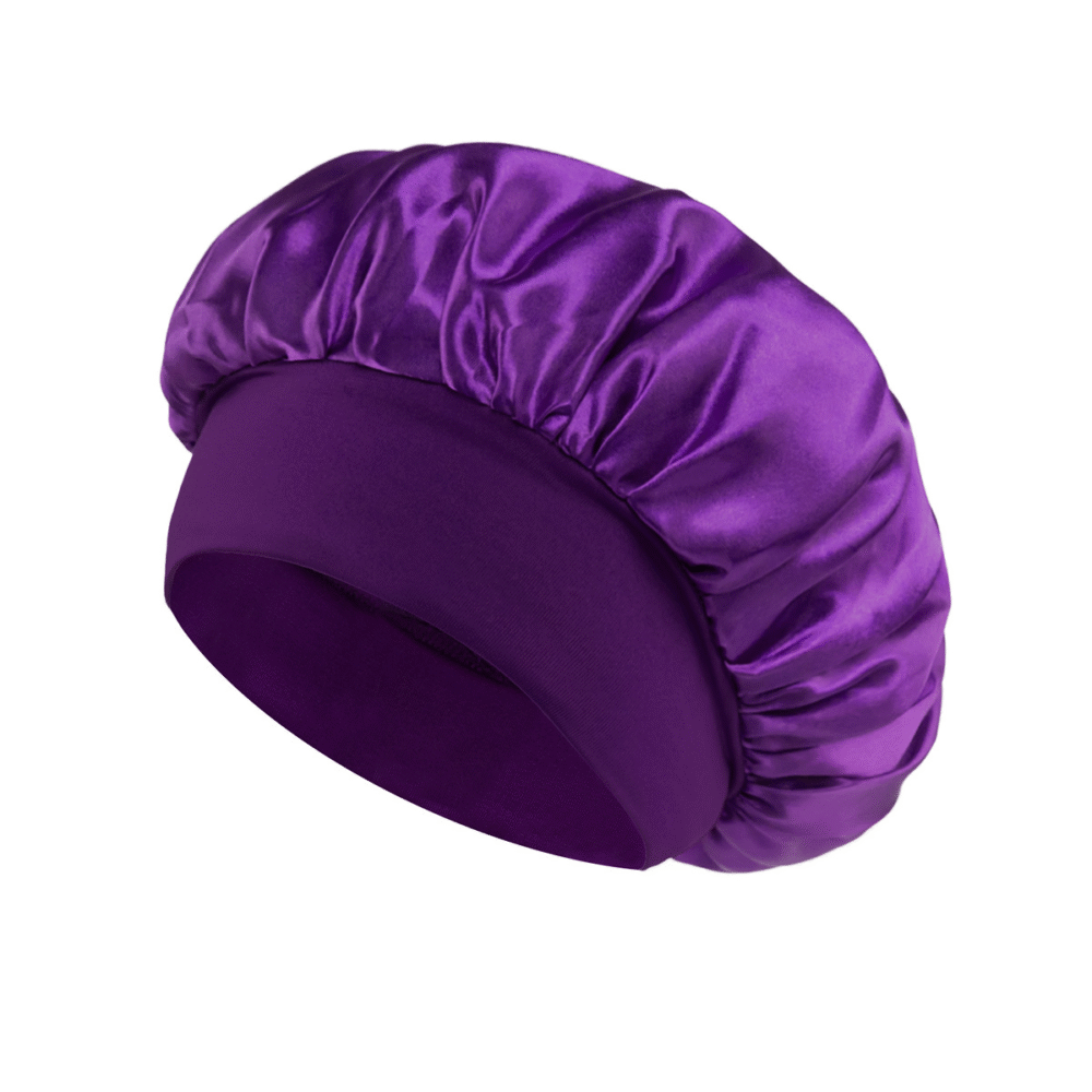 European and American Classic Satin Night Bonnet – Wide Brimmed Hair Bonnet for Women