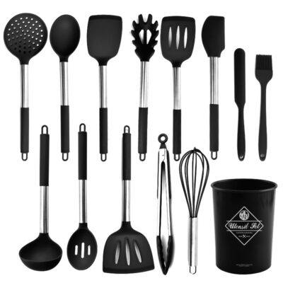 Silicone Cooking Utensil Kitchen Set – 13 Pieces with Spatula