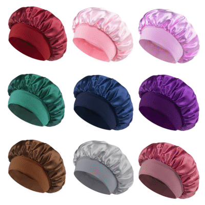 European and American Classic Satin Night Bonnet – Wide Brimmed Hair Bonnet for Women