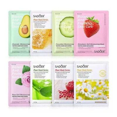 SADOER 8pcs Fruit Face Mask and Anti-Wrinkle Moisturizing Skin Care