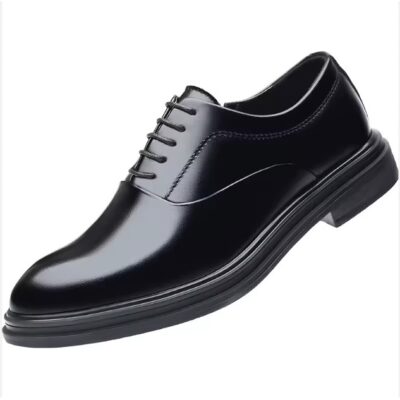 Men's Casual Leather Shoes with Lace-up Design