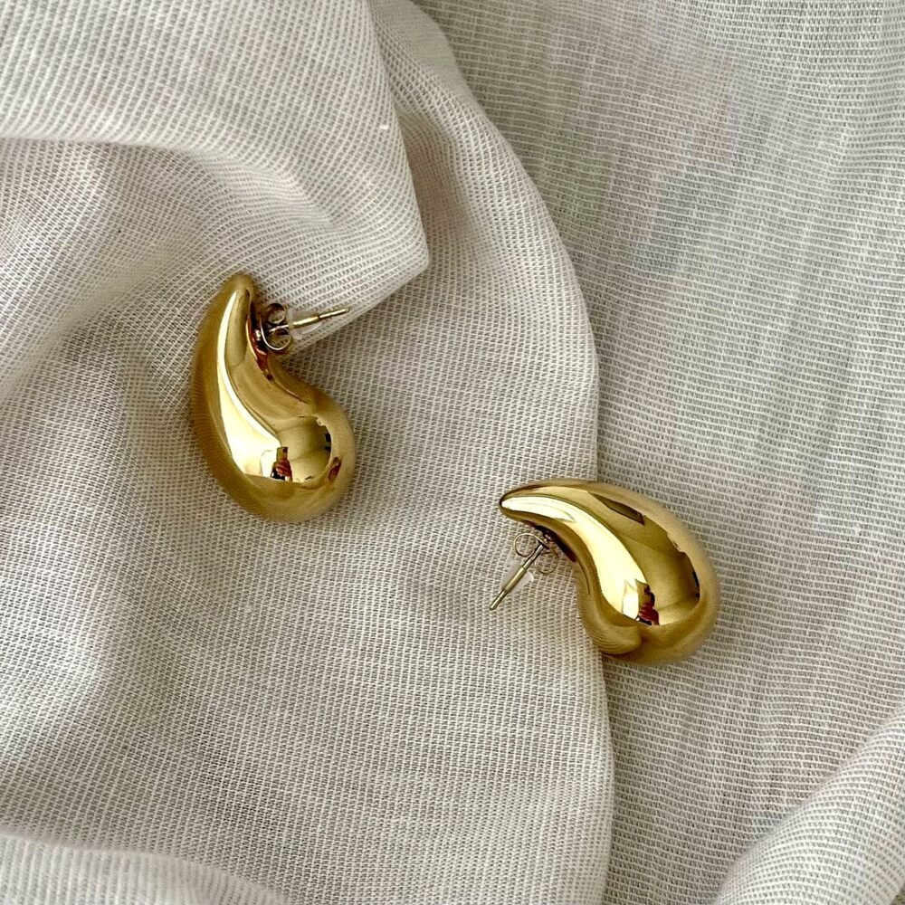 Tear Drop Gold Earrings – Elegant Women’s Jewelry for Everyday & Special Occasions - Image 2