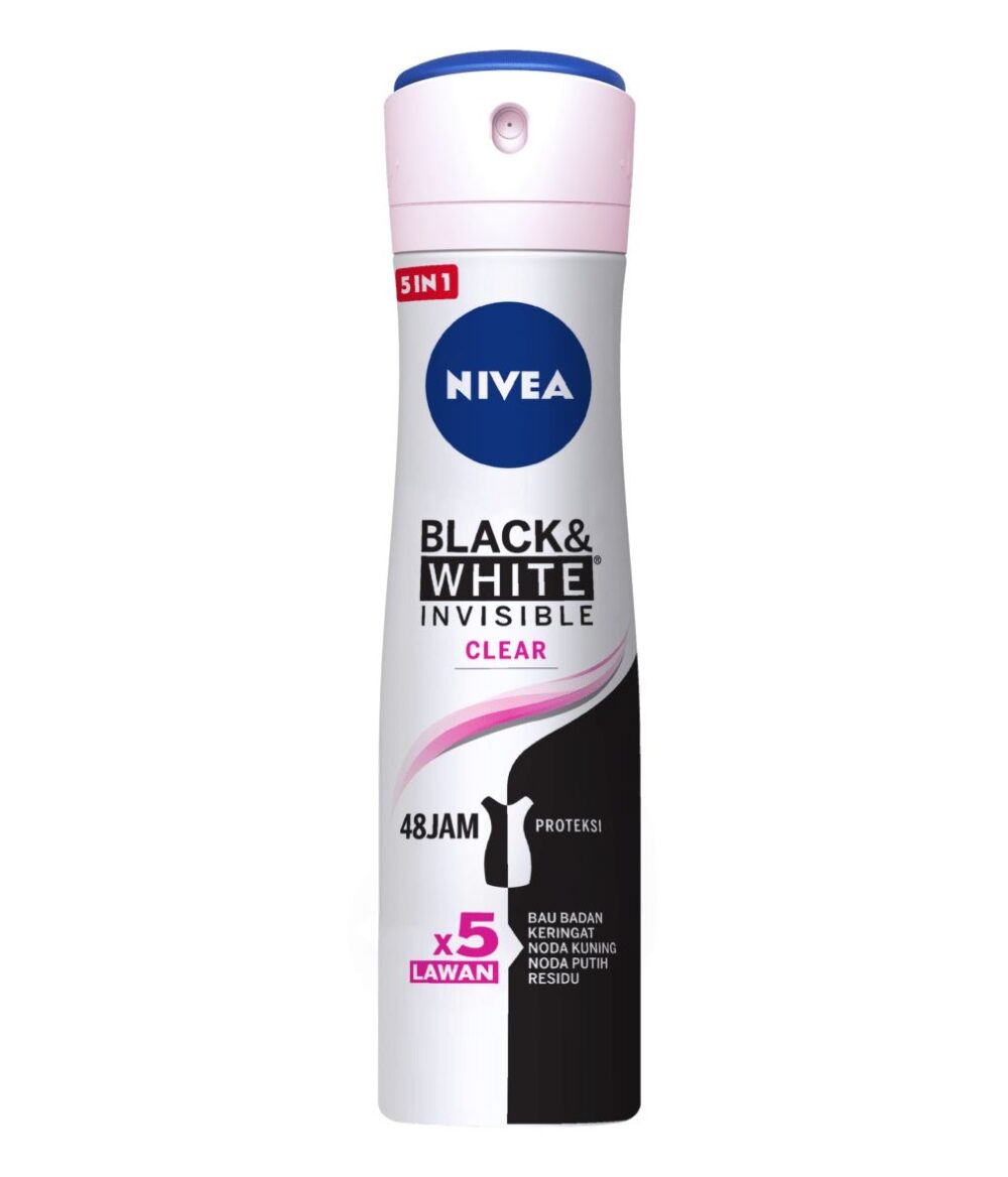 NIVEA Men & Women 5-in-1 Black & White Deodorant Spray – 48H Protection