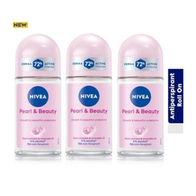 Nivea Pearl & Beauty Anti-Perspirant Roll-On – 50ml (Pack of 3)