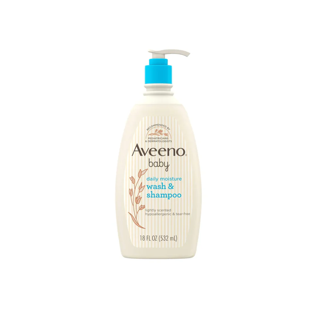 Aveeno Baby Daily Moisture Wash & Shampoo with Natural Oat Extract (532ml)