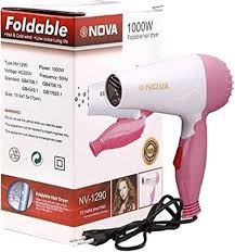 New Nova 1000W Foldable Travel Hair Dryer